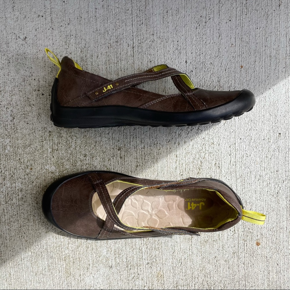 J-41 // Martini vegan leather strappy flats 9.5